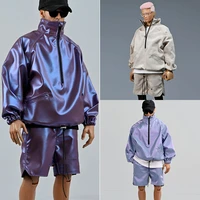 3 colors 16 scale trend laser colorful loose half zipper jacket coat pant clothes set model for 12 inches action figure