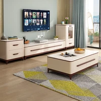 marble tea table tv cabinet combination set modern simplicity