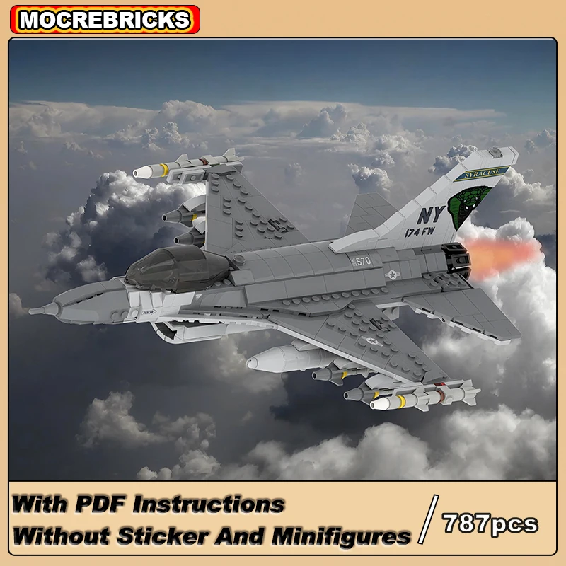 Высокотехнологичное боевое оружие F-16C Fighting Falcon Военный главный истребитель MOC Строительные блоки Самолет Игрушки Модель Детские кирпичи Подарки (art.: 3920cdcabe9bf) - 3920cdcabe9bf