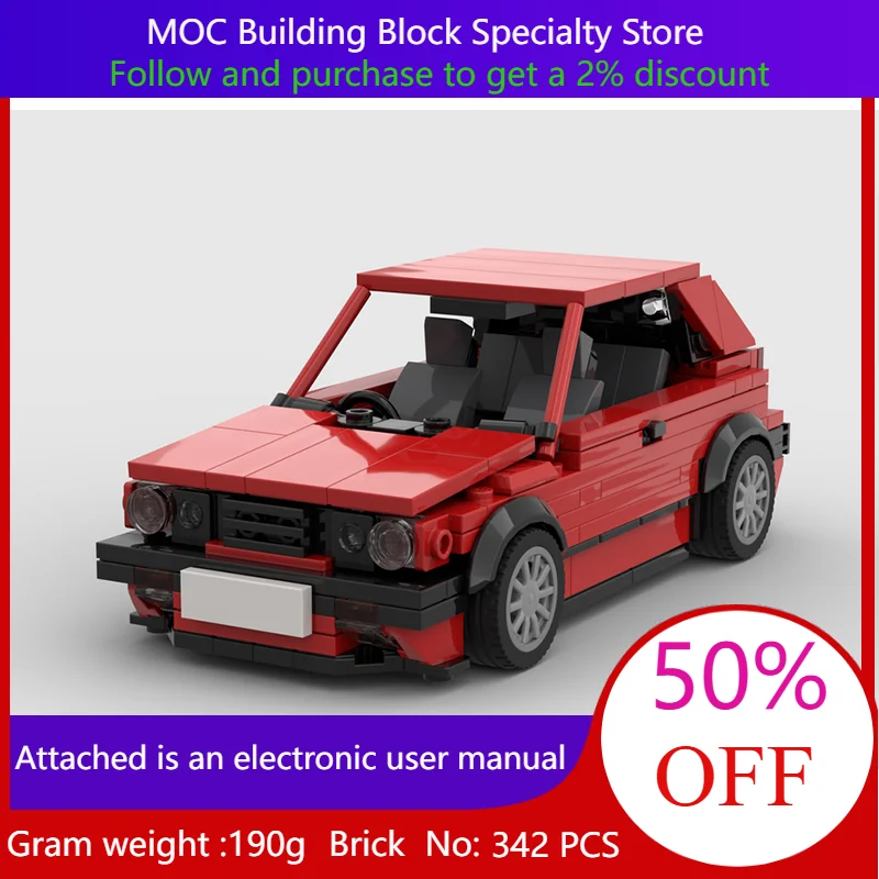 Фото Модель строительного блока City Speed Mk2 GTI 342, детали MOC, игрушка для мальчиков, взрослых, детей, рождественский подарок, креативный конструктор №1