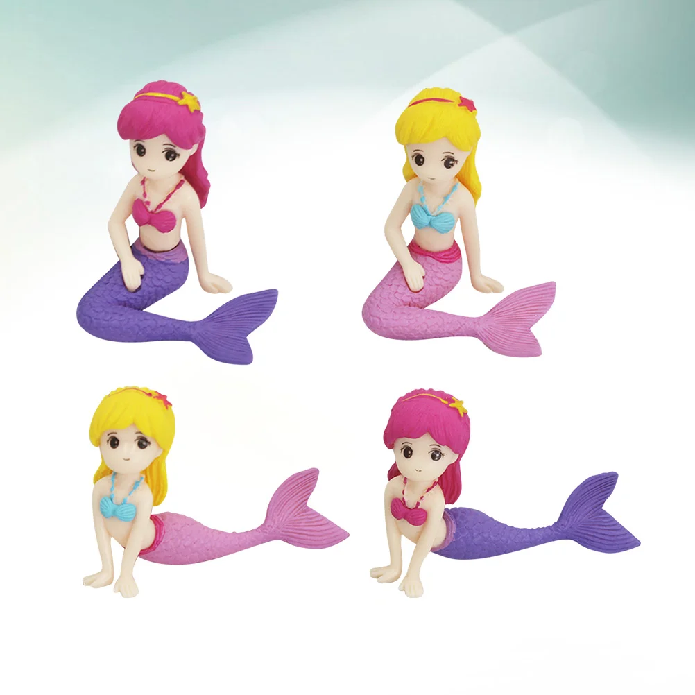 

Mermaid Cake Decorationstopper Party Toppers Figurines Little Birthday Decoration Toys Miniature Collection Cupcake