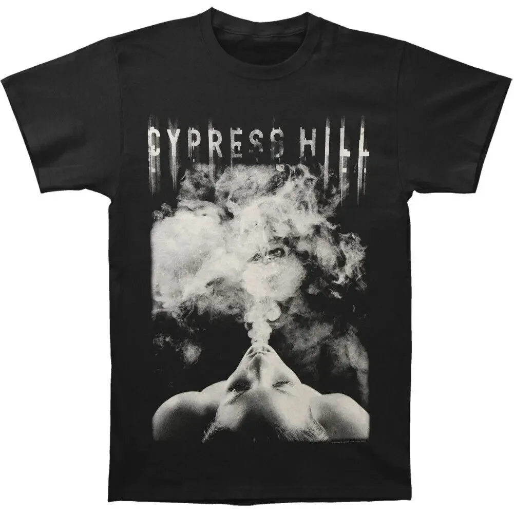 Мужская приталенная футболка Cypress Hill Smoke черная большого размера