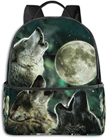wolf howling multifunctional backpacks business and travel laptop backpacks 14 5x12x5 in