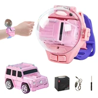 mini remote control car watch toys wrist type small toy car with remote control alloy mini car model toy usb charging cartoon rc