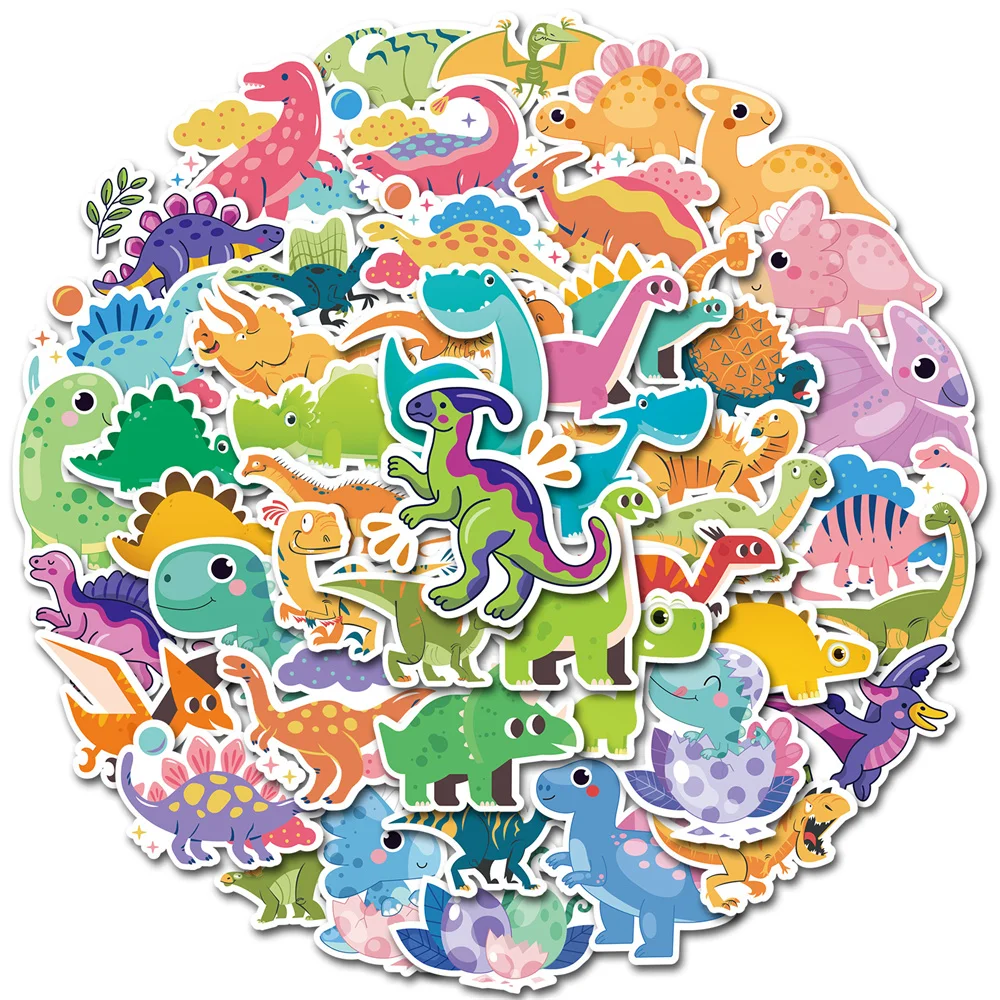 

10/30/50PCS Cartoon Big Eye Dinosaur Graffiti Waterproof Sticker Cute Small Fresh Decoration Children's Toy HelmetTrendWholesale