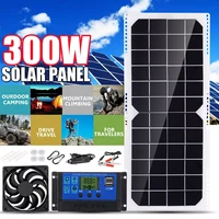 300w solar panel kit 12v usb charging solar cell board portable for phone rv car mp3 pad 100a controller with exhaust fan