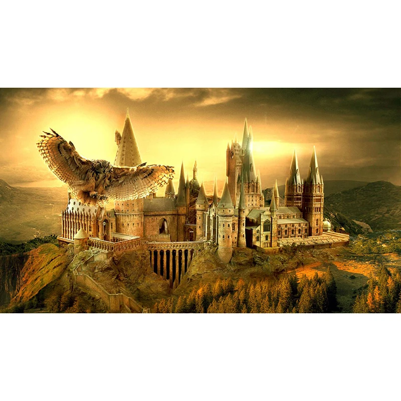 

5D H-ogwarts школьный замок Сова полностью Алмазная роспись наборы для вышивки крестиком художественный живописный 3D Рисунок