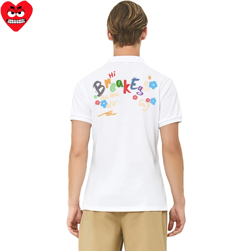 Мужская рубашка-поло Break Egg хлопковая летняя с короткими рукавами и милым