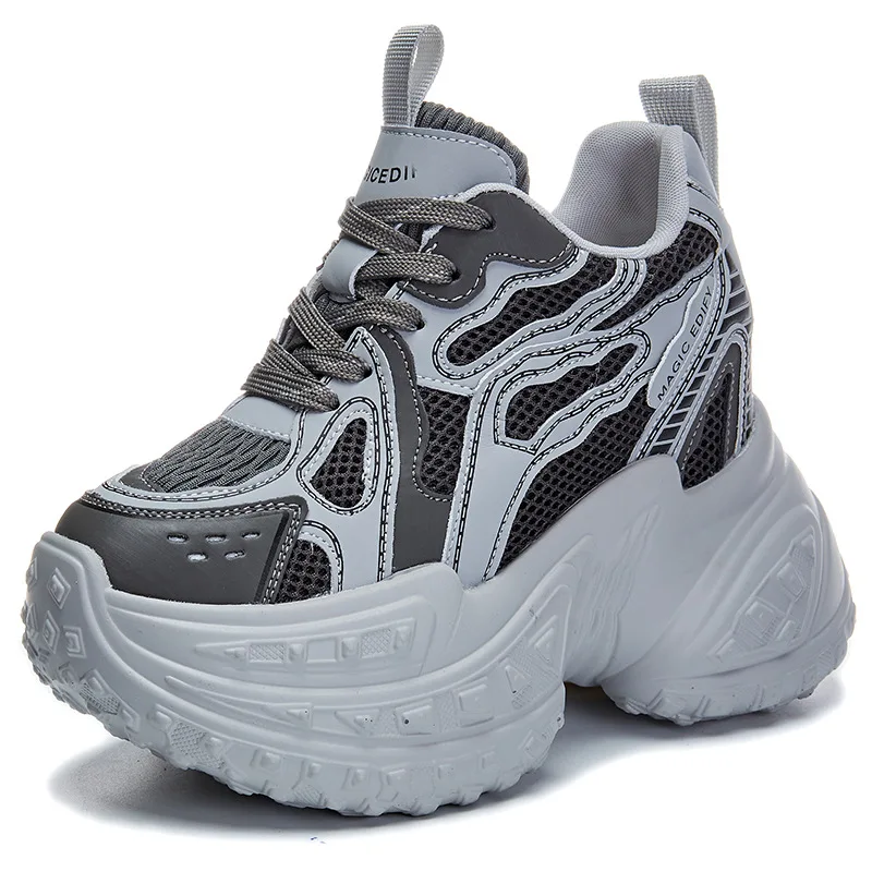 Весенняя обувь из микрофибры с воздушной сеткой 12 см весенняя 2025 года ботильоны