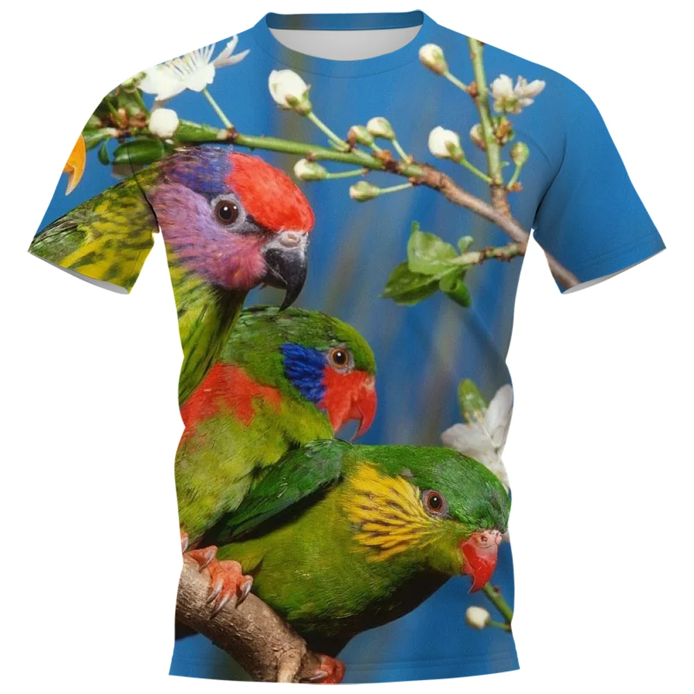 

CLOOCL Macaw T-shirts 3D Graphic Parrot Bird All Printed T-shirt Hip Hop Pullovers Casual Tees Harajuku T-shirts Men Clothing