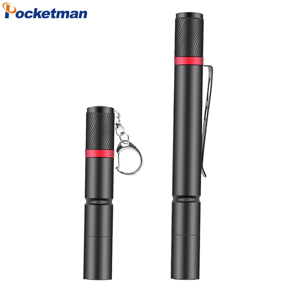 

Mini LED Flashlights Keychain Pen Light Pocket-sized Flashlight Torch Mini LED Pen Clip Check Light Use AAA Battery