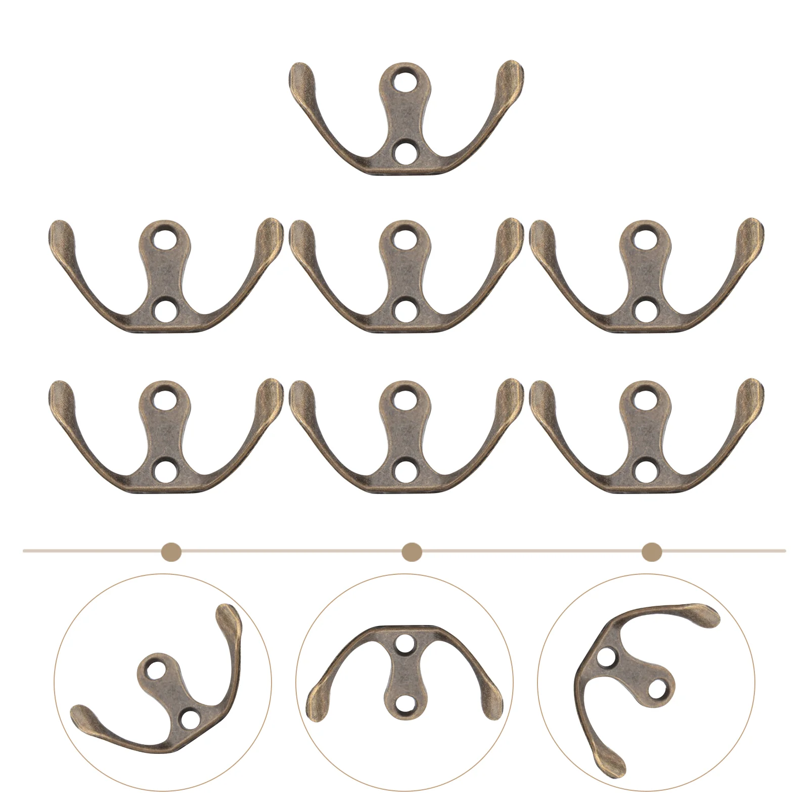 

Hooks Wall Coat Robe Hook Hangers Hanger Bronze Mounted Rack Double Hat Key Decorative Hanging Retro Mount Clothes Farmhouse