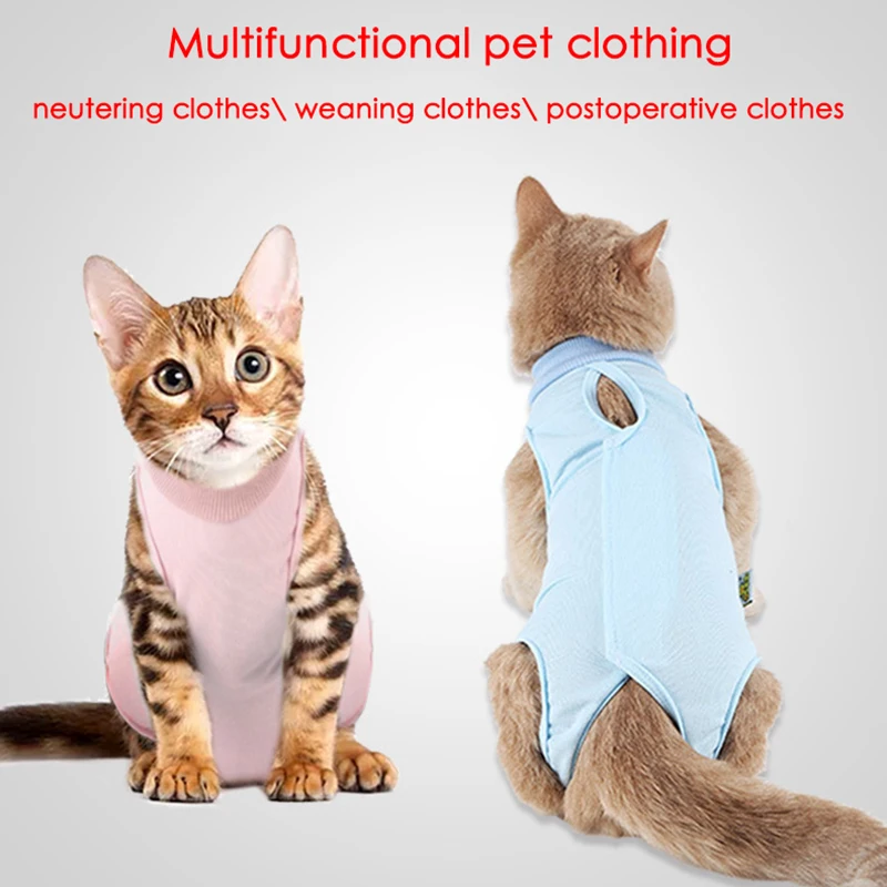 

Pet cats and dogs surgical clothing Cat neutering clothing weaning clothing anti-bite licking pet summer thin four-legged clothi