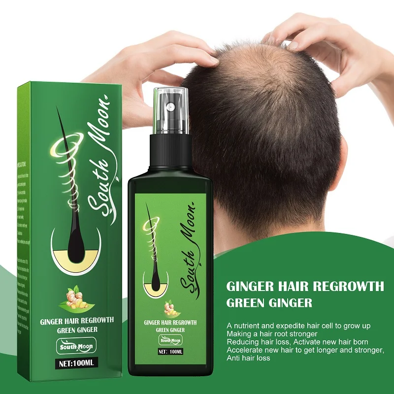 100ML Ginger Hair Regrowth Spray Oil Promote Healthy Hair Grow Fast Prevent Hair Loss Essential Oils Nourish Hair Follicle Scalp