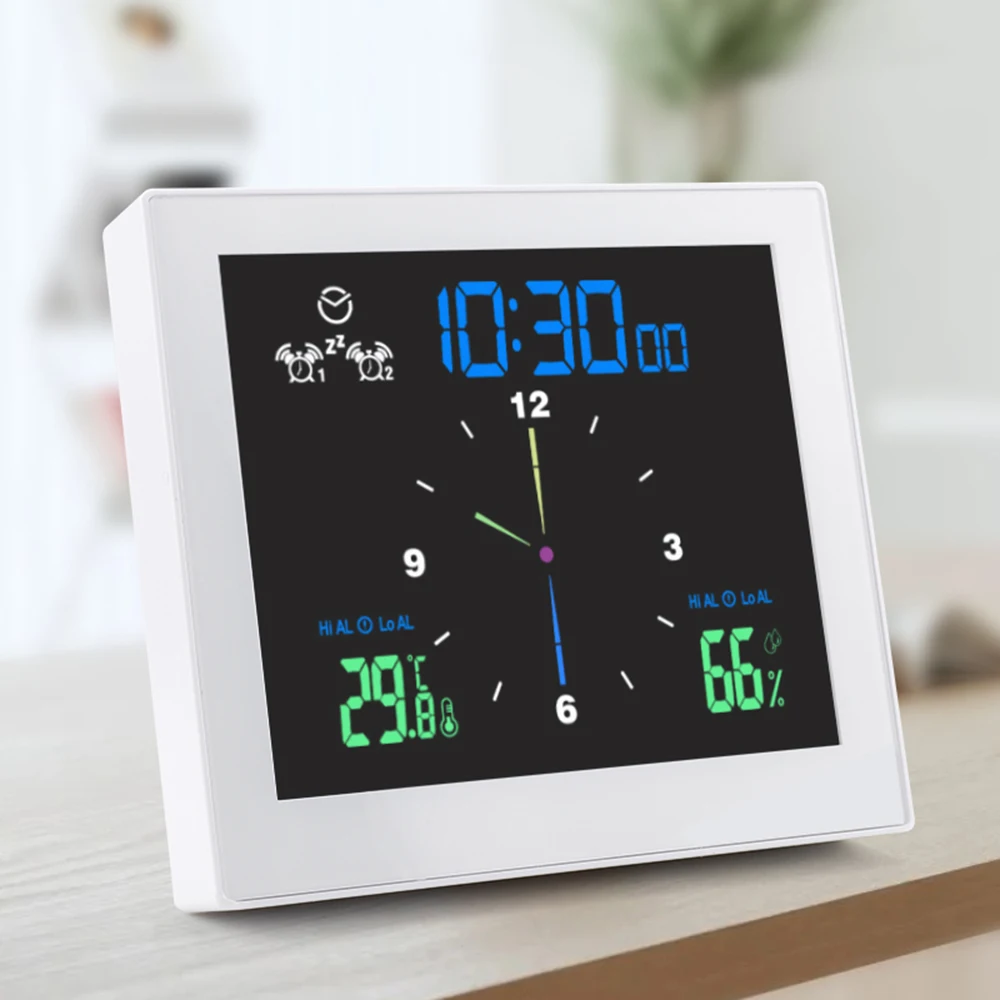 Digital Weather Station Indoor Outdoor Window Thermometer Electronic Digital Clock Window LCD Digital  Thermometer Hydrometer