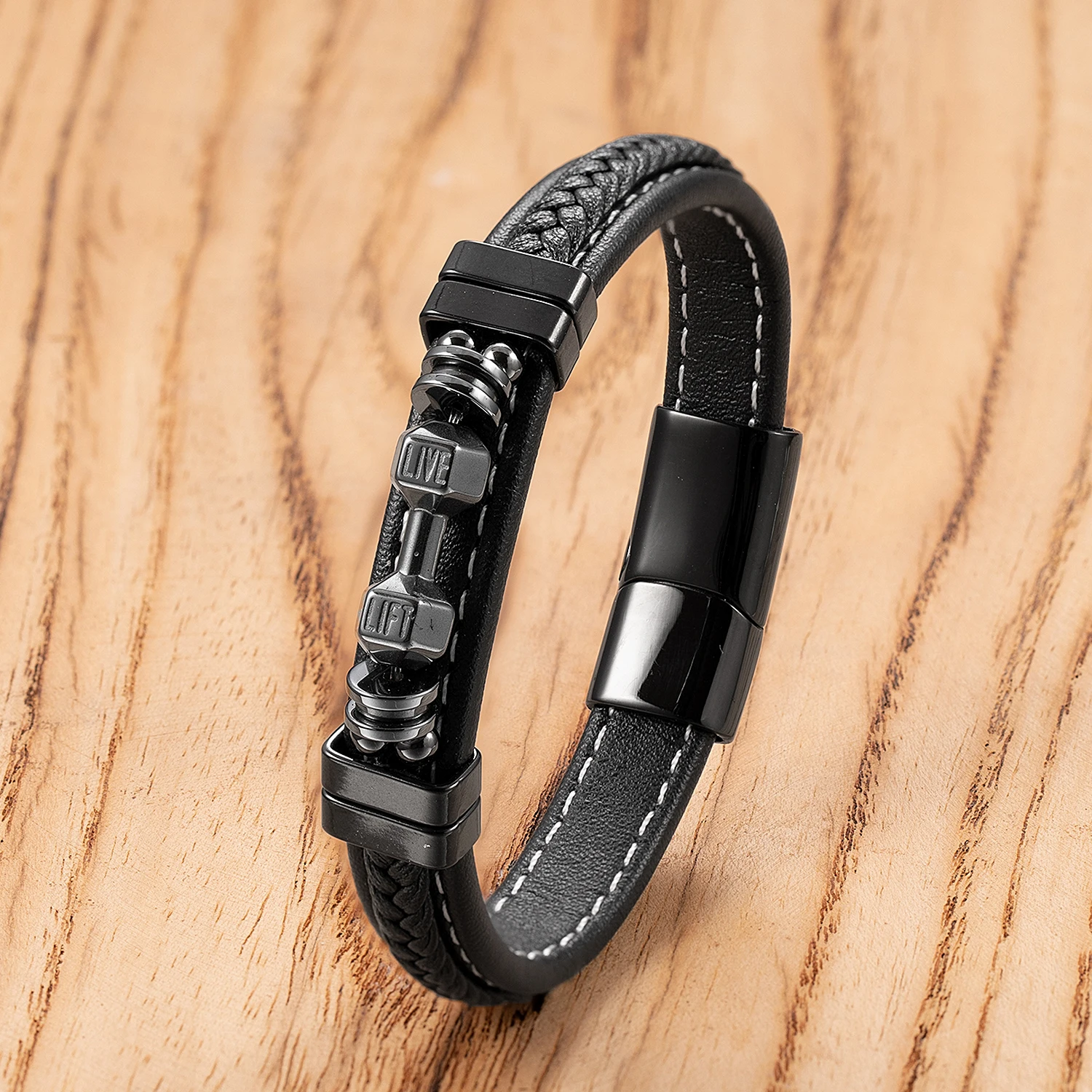 Новый плетеный кожаный гантель в форме специального популярного узора мужской