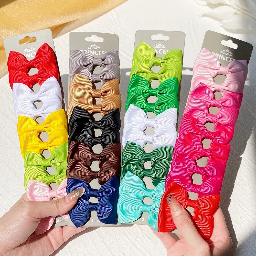 

10pcs/set Grosgrain Ribbon MiNi Hair Bows with Clip for Girls Hairpins Barrettes Headwear Cute Kids Boutique Hair Accessories