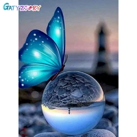 gatyztory paint by number crystal ball butterfly diycraft painting art drawing on canvas gift diy pictures by numbers animal kit