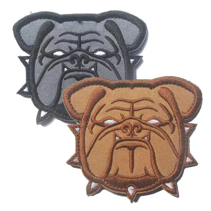 

Animal Bulldog cloth sticker exquisite embroidery dog Velcro patch armband Military Tactical badge outdoor backpack Burr paste