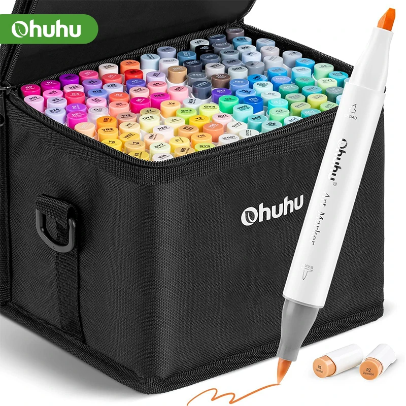 Ohuhu Honolulu Marker Pen Set Oily Alcohol Art Markers Dual 