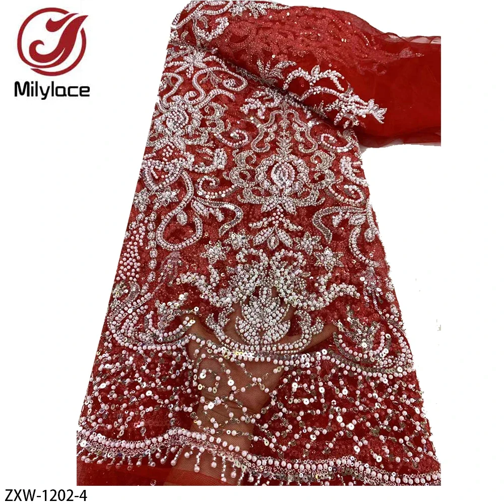 Французская Тяжелая кружевная ткань из бисера высококачественные африканские