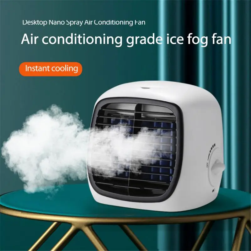 

1pc Mini Cooling Fan Desktop USB Portable Spray Humidification Mobile Cooling Fan Summer Office Bedroom Tools Home Accessories