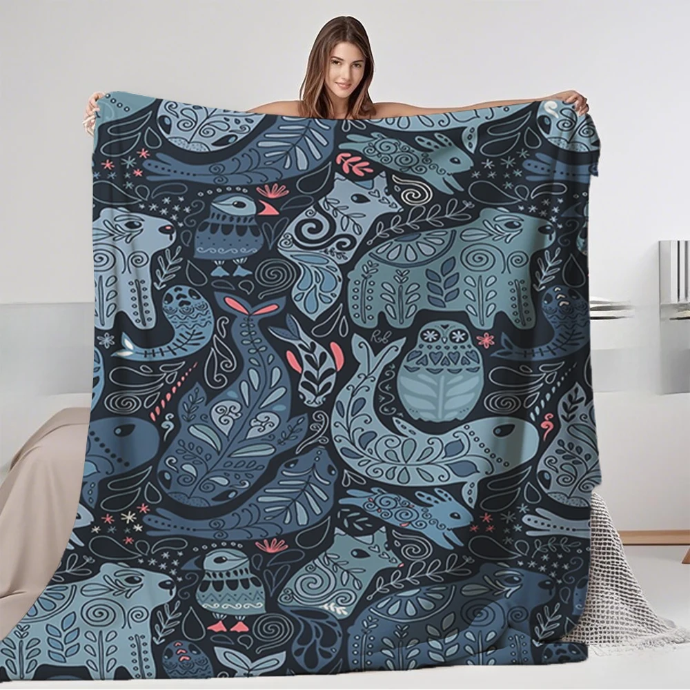 Хорошие арктические животные Нарвала белый медведь кит пуфик сова лиса кролик