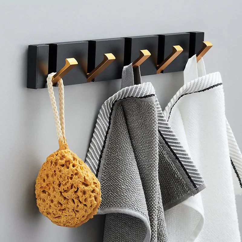 

Folding Towel Holder Wall Mounted Door Keys Hook Retractable Hooks Bath Clothes Hanger Coat Hooks Bedroom Accessories