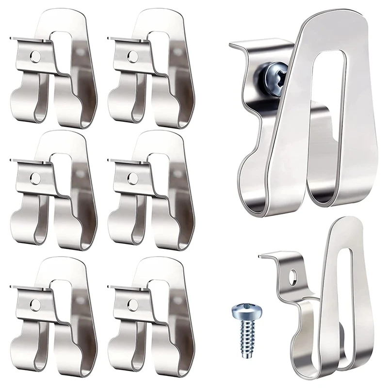 

8 Pcs Replacement Belt Clip Hooks Hard Iron Driver Belt Clip Drill Clip Hook Tool With Screws Power Tool Parts
