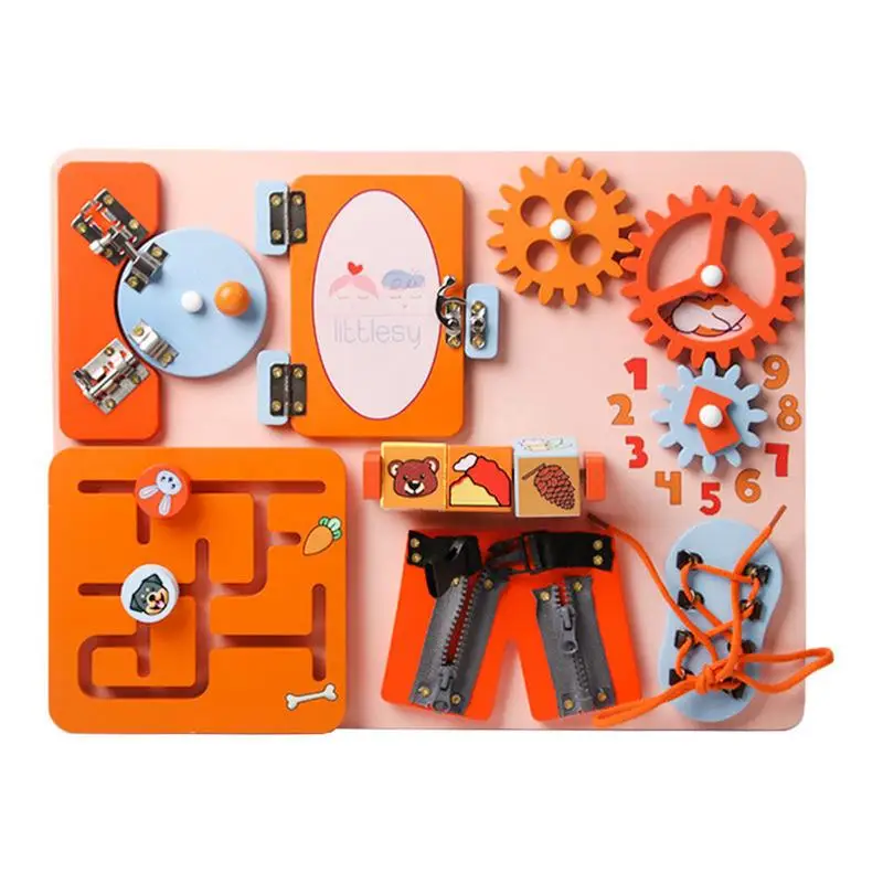 

Kids Sensory Board Toy Fine Motor Skills Preschool Learning Busy Block Sensory Toy Early Education Car Journey Teaching Aids