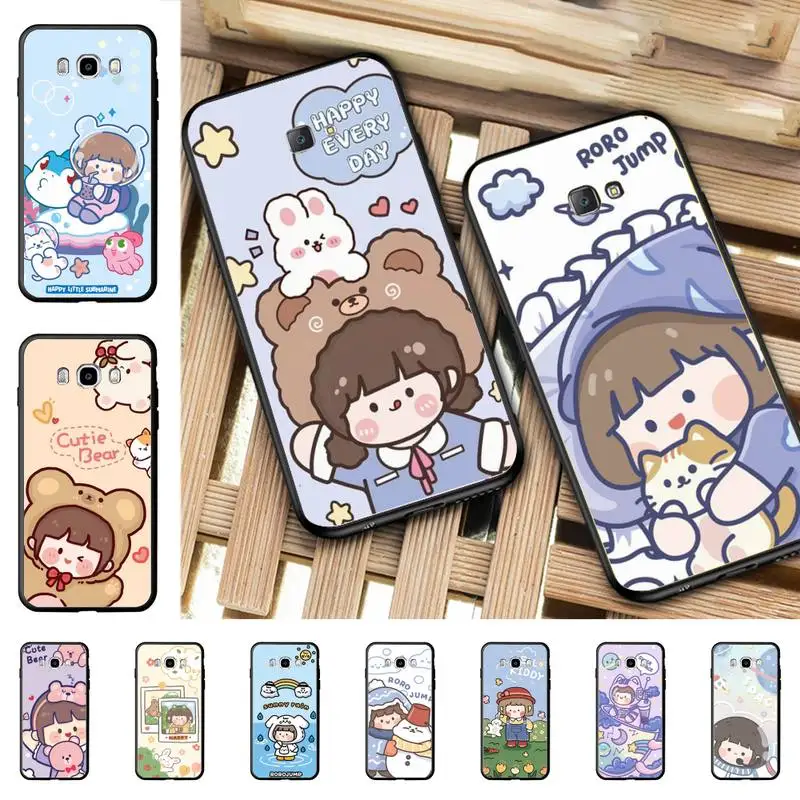 

YNDFCNB Cartoon Girl Phone Case for Samsung J 2 3 4 5 6 7 8 prime plus 2018 2017 2016 core