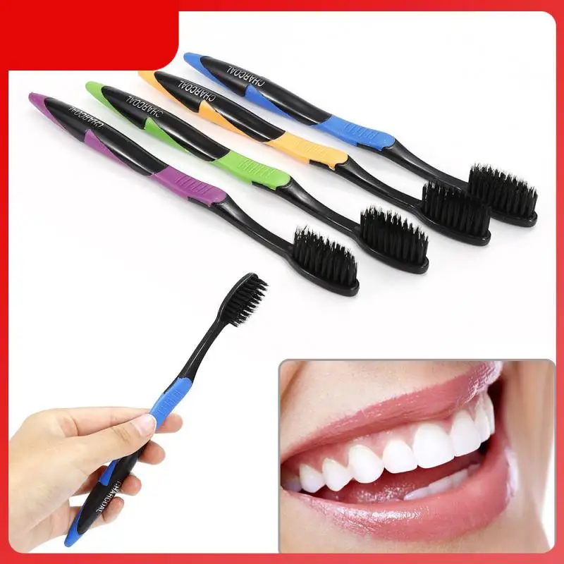 

4PCS Adults Bamboo Charcoal Toothbrush Soft Nano Bristle Adult Toothbrushes Healthy Cleaner Tooth Brush Set Dropshipping