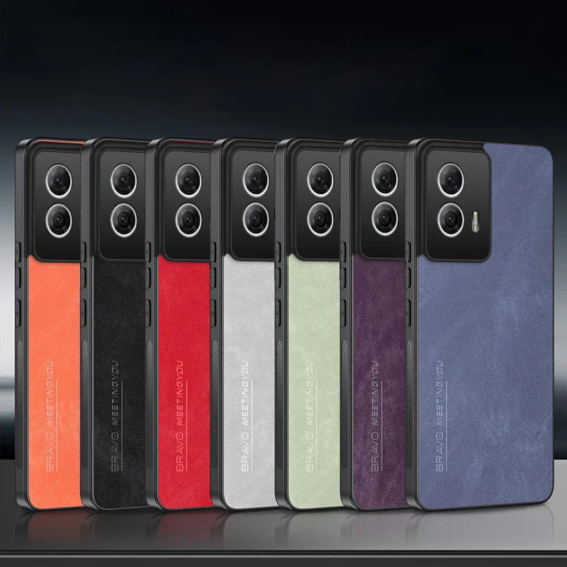 Кожаный чехол из волокна для Motorola Moto G85 G84 G54 матовый силиконовый защитный жесткий