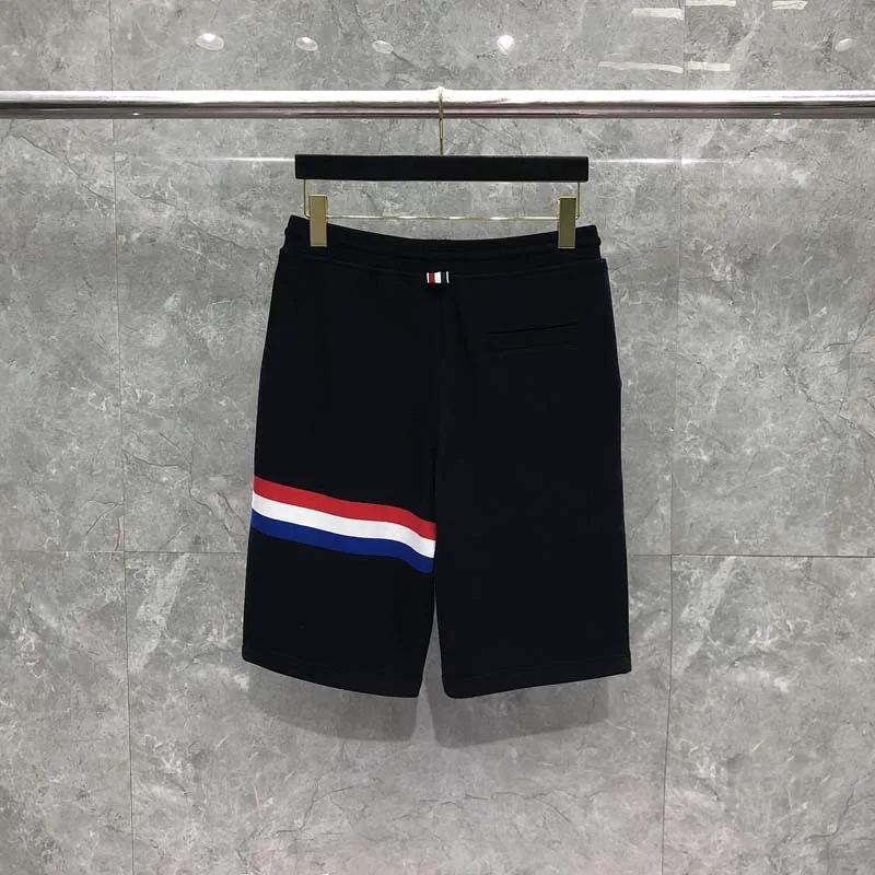 TB THOM Soft Shorts Classic Striped Luxury Brand Desiner Short Pants Summer Male Running Loose Shorts Short Trousers Streetwear