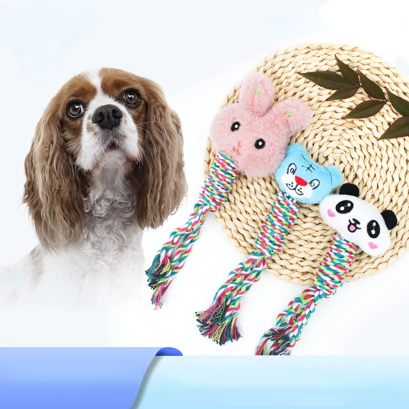 

Dog Toy Bite Resistance Cartoon Plush Cotton Rope Toy Cat Dog Molar Toy for Small Medium Dogs Pet Supplies