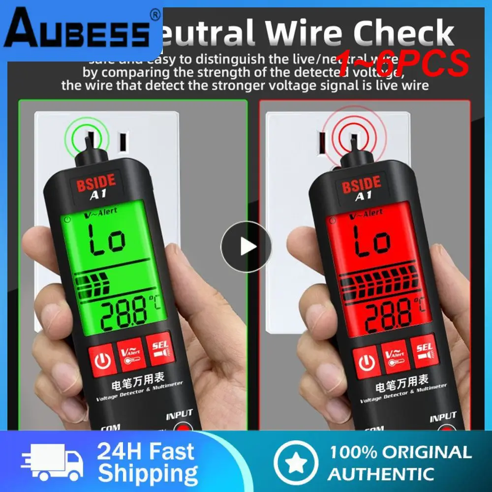

1 ~ 6 шт. мини-мультиметр, автоматический интеллектуальный цифровой мультиметр с ЖК-дисплеем, мультиметр постоянного напряжения, Омметр, NCV Гц, тестер проводов