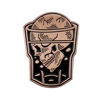 whisky skull fashionable creative cartoon brooch lovely enamel badge clothing accessories