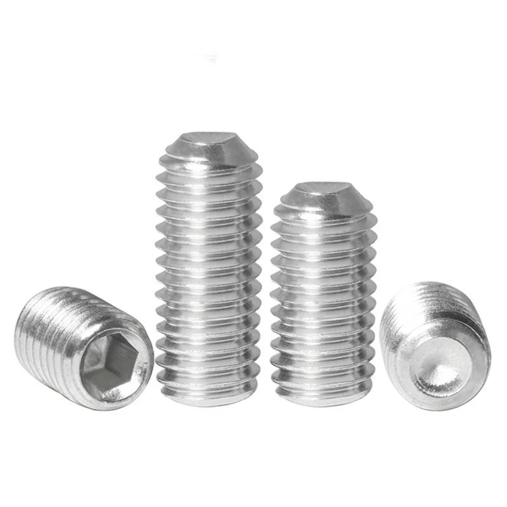 10 pcs/lot Hex Socket Set Screw Cup Point Stainless Steel M2 M3 M4 M5 M6 M8 M10 Headless Hexagon Socket Grub Screw DIN916