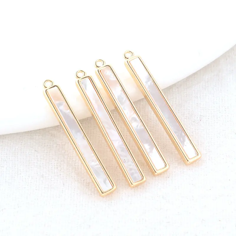 

3.5*25MM 14K Gold Color Brass Shell Stick Charms Pendants Necklace Earings Jewelry Making Supplies Diy Accessories