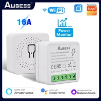 16a tuya wifi mini smart switch 2 way diy switches smartlife app power monitor work with alexa google home alice voice control