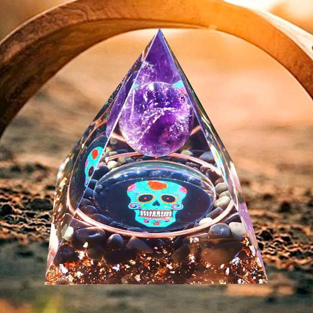 

Natural Crystal Orgonite Pyramid Healing Energy Meditation Home Decoration Meditation Lucky Gather Wealth Stone Healing Crystals