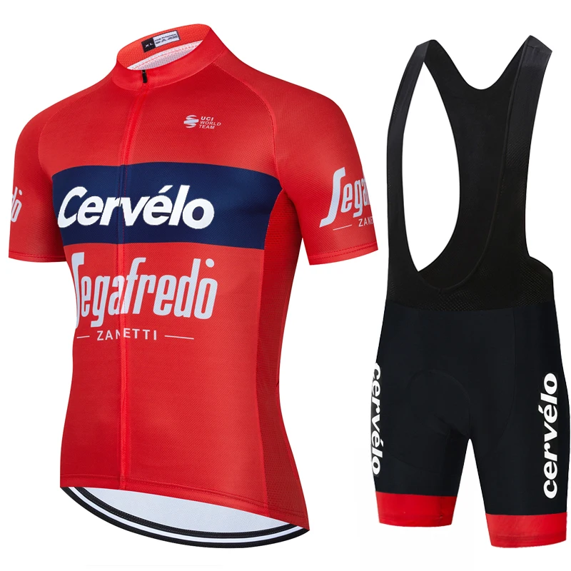 Комплект велосипедной одежды Cervélo для мужчин: веломайка и шорты на лямках, летняя одежда, дышащий быстросохнущий профессиональный костюм для велоспорта (art.: 3920dcbc0077a) - 3920dcbc0077a