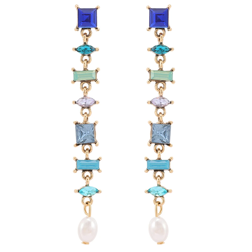 

Длинные серьги Ztech для женщин, корейская модная бижутерия с розовыми/зелеными кристаллами, летние аксессуары, украшения для ушей, оптовая пр...