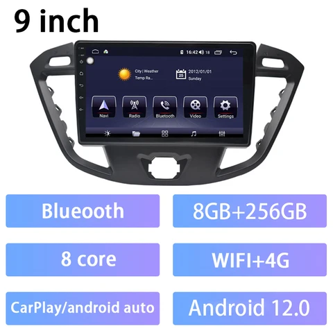 GPS-навигатор для Ford Tourneo Custom Transit 2012-2021 CarPlay мультимедийный плеер стерео Автомагнитола автомобильное радио 128G Android