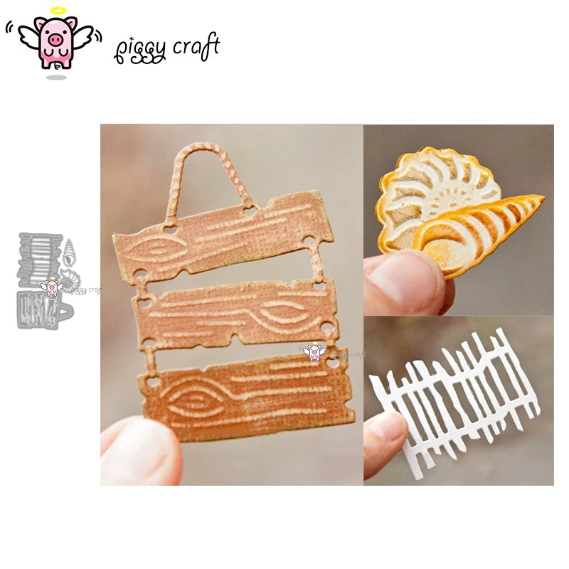 Пигги Крафт металлические ножницы для вырезания, штампы и формы для вырезания, знак "Забор из ракушек" изготовленный из бумаги для скрапбукинга, нож для резки, форма для проката лезвия.