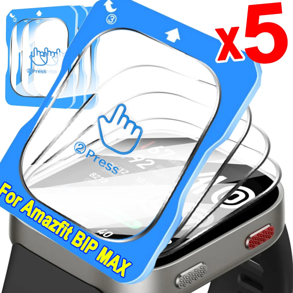 Фото 5-1 шт. Защитная пленка из закаленного стекла для Amazfit Bip Max, HD, устойчивая к царапинам, простая установка №1