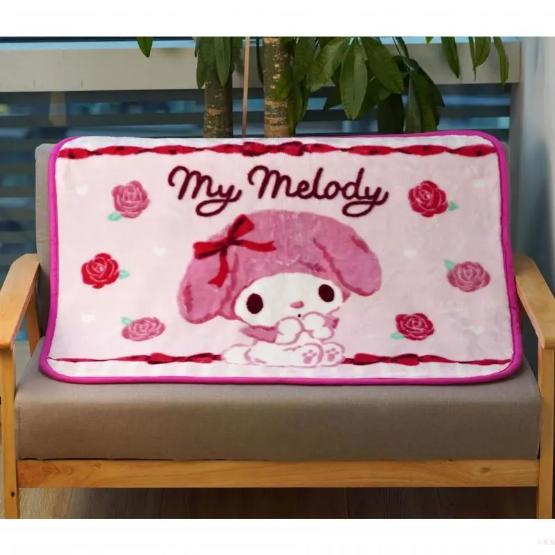 

Утолщенное плюшевое одеяло Sanrio 70*100 см, мультяшное одеяло Mymelody Kuromi Hangyodon, теплая шаль для сна, милая плюшевая Подарочная плюшевая шаль из аним...