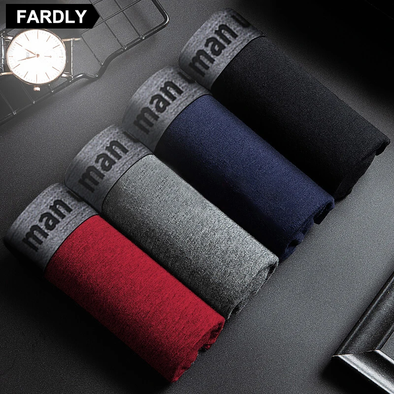 Men's Underwear Boxer Briefs 4PCS Cotton Men Panties Breathable Antibacterial Male Underpants Fashion Sexy Boxershorts Shorts