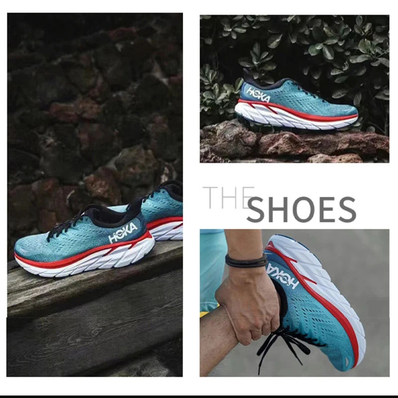 HOKA Clifton 8 Men Sneakers Cushioning Wear Resisting Sports Running Shoes Mesh Breathable Outdoor Marathon Light Training Shoes
