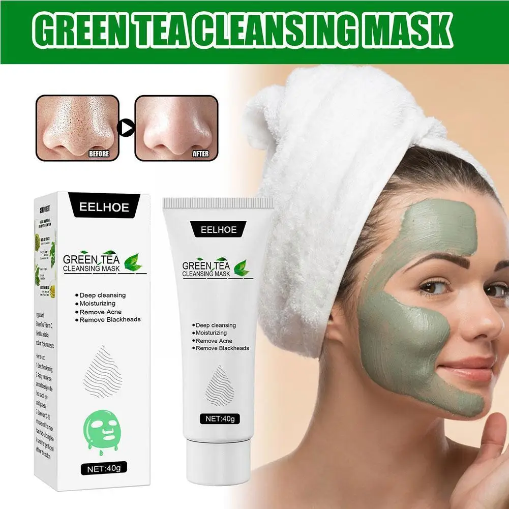 

Remove Acne Blackheads Green Tea Peel-Off Mask Whitening Cream Green Anti-Wrinkle Shrinking Pore Serum Skin K7V4